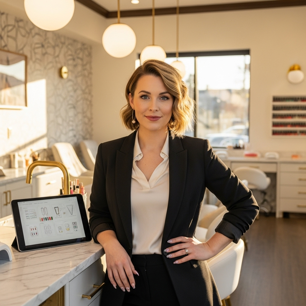 Olivia Chen Constructaendors co-founder Olivia Chen demonstrating nail art technique with precision and focus