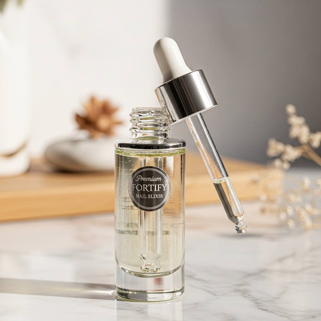 Nail Strengthening Serum Constructaendors Nail Strengthening Serum in a premium glass bottle with dropper